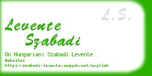 levente szabadi business card